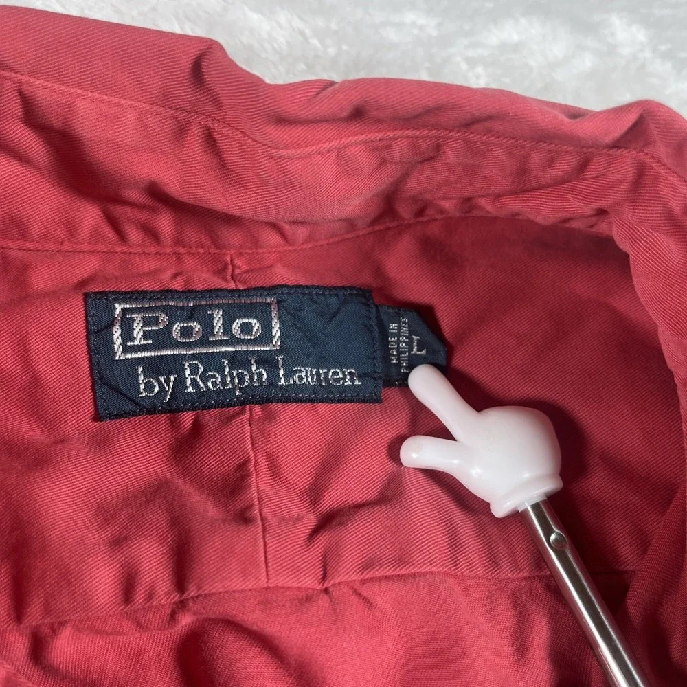 VINTAGE 90s Polo Ralph Lauren‎ Shirt Mens M Medium Button Long Sleeve Pink